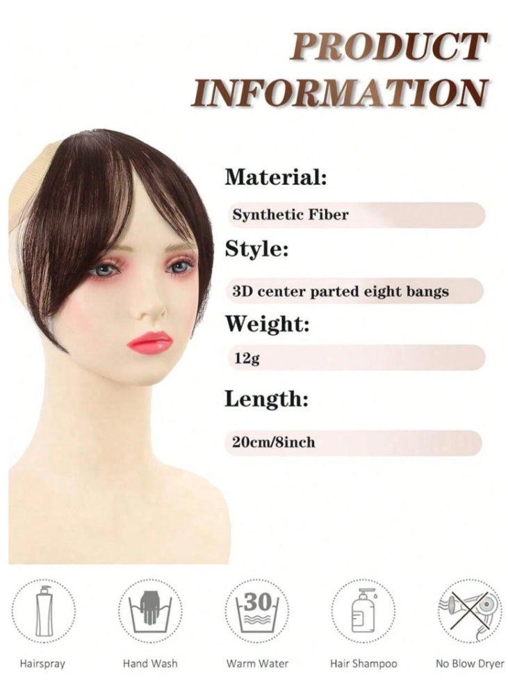 Light Brown Hair Topper with Bangs - Lightweight Middle Part Hairpiece for Bright Look - Image 2